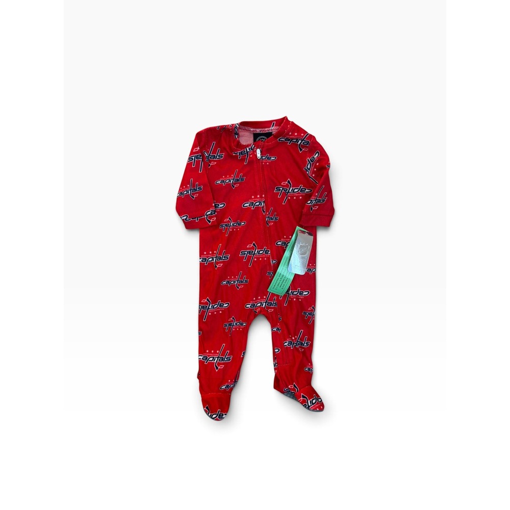 NHL Washington Capitals Infant Red Footed Sleeper Pajamas 3-6M NEW